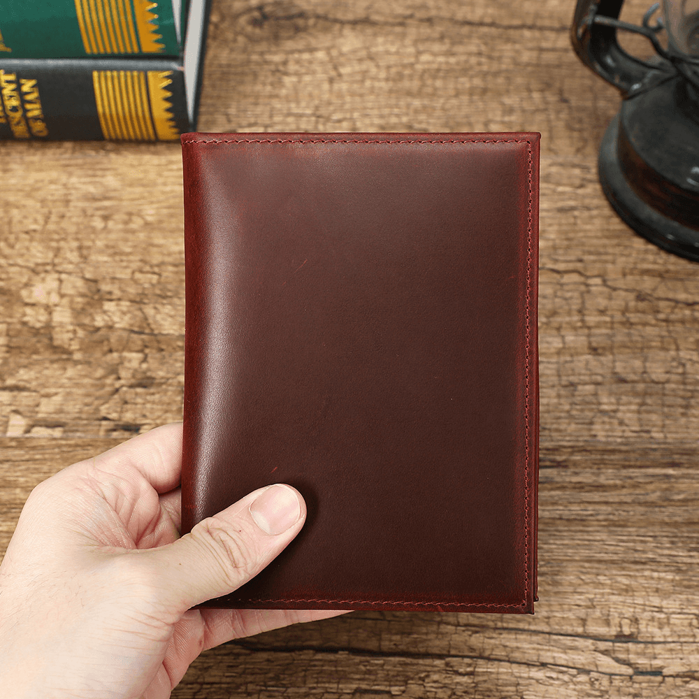 Wholesale genuine leather AirTag passport wallets in five SKU colors